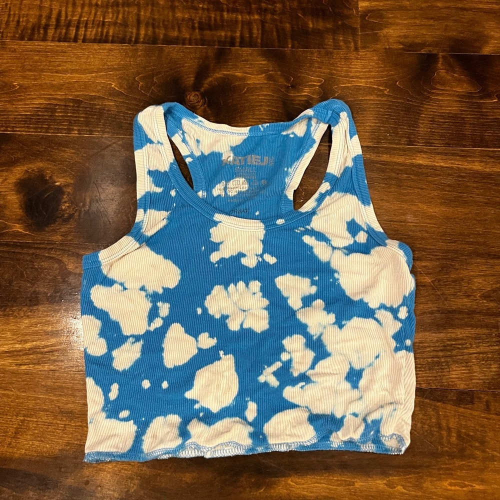 Blue and White Tye Dye Katie-J Tank Top